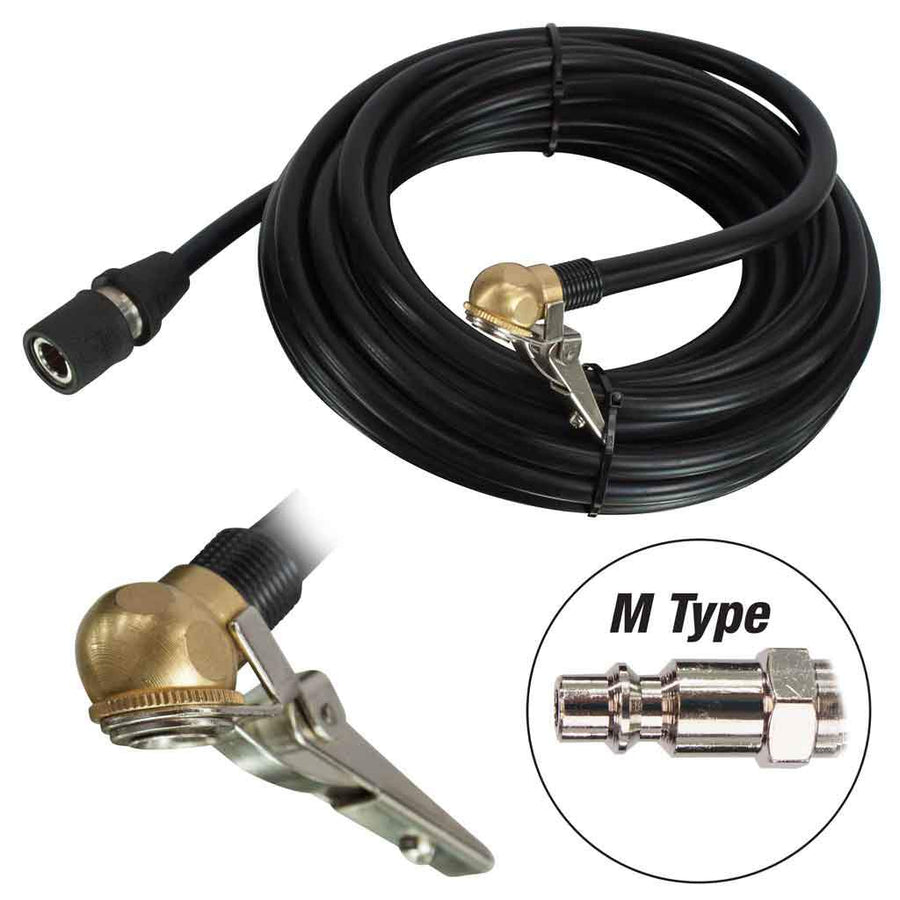 25 foot air hose with type M fitting clip on air chuck featured