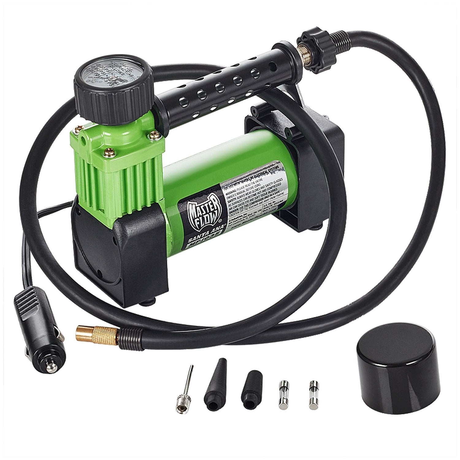 Masterflow MF-1035 Santa Ana air compressor with accessories and hoses featured