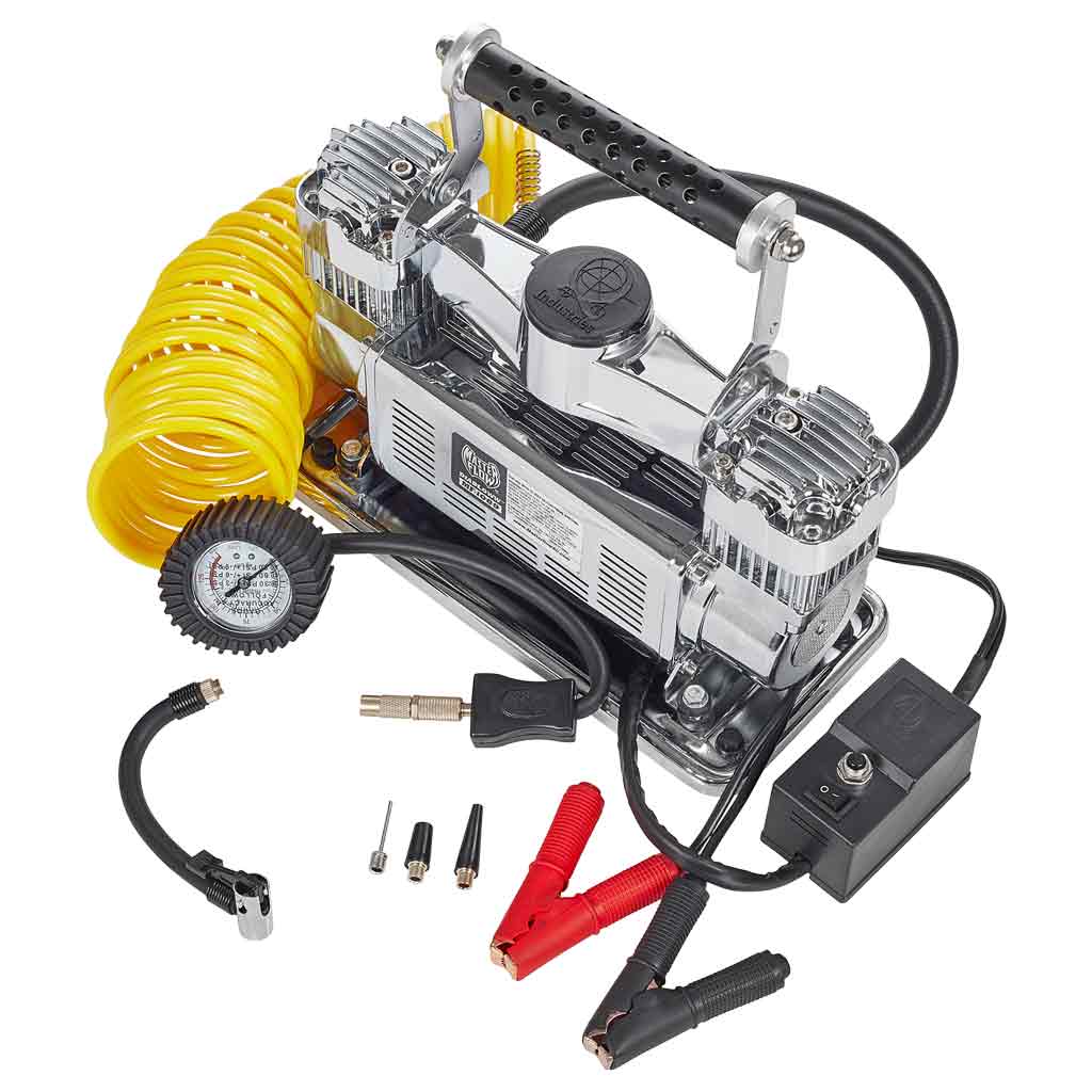 silver mf-1089 portable air compressor 24 foot coil hose and power cord